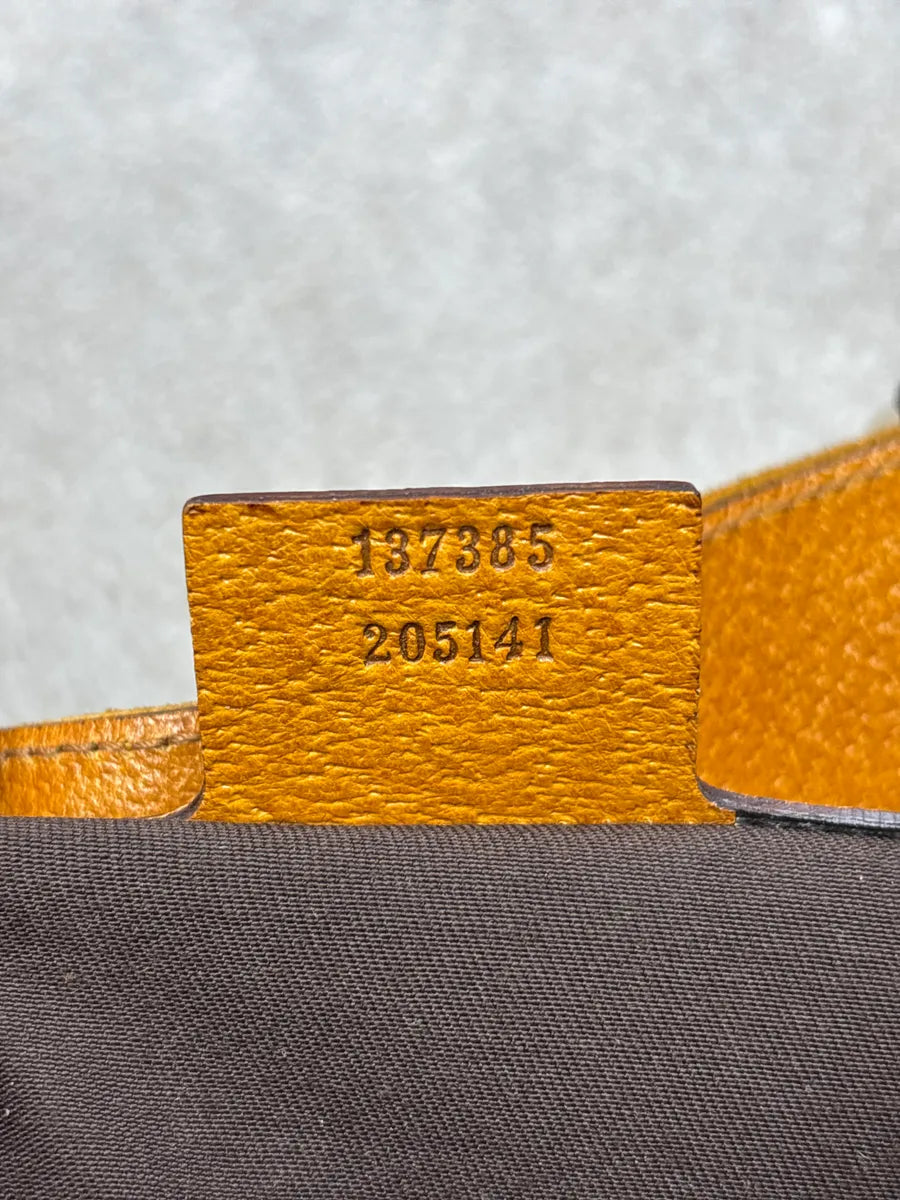 SS2005 Gucci Yellow Suede Horsebit Leather Trim Totebag GOxwzeeh 17
