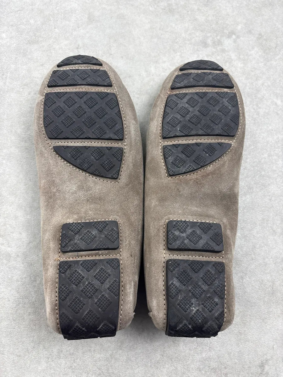 Bottega Veneta Grey Suede Woven Leather Loafers FCvVdXD 6