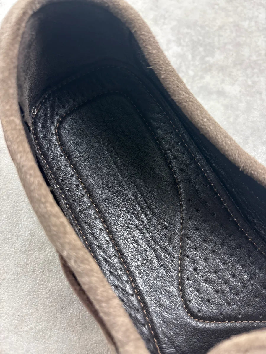 Bottega Veneta Grey Suede Woven Leather Loafers FCvVdXD 9
