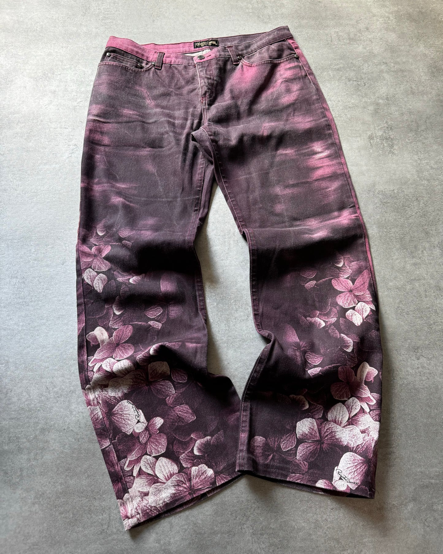 AW2000 Roberto Cavalli Floral Purple Spectrum Pants (L) - 2