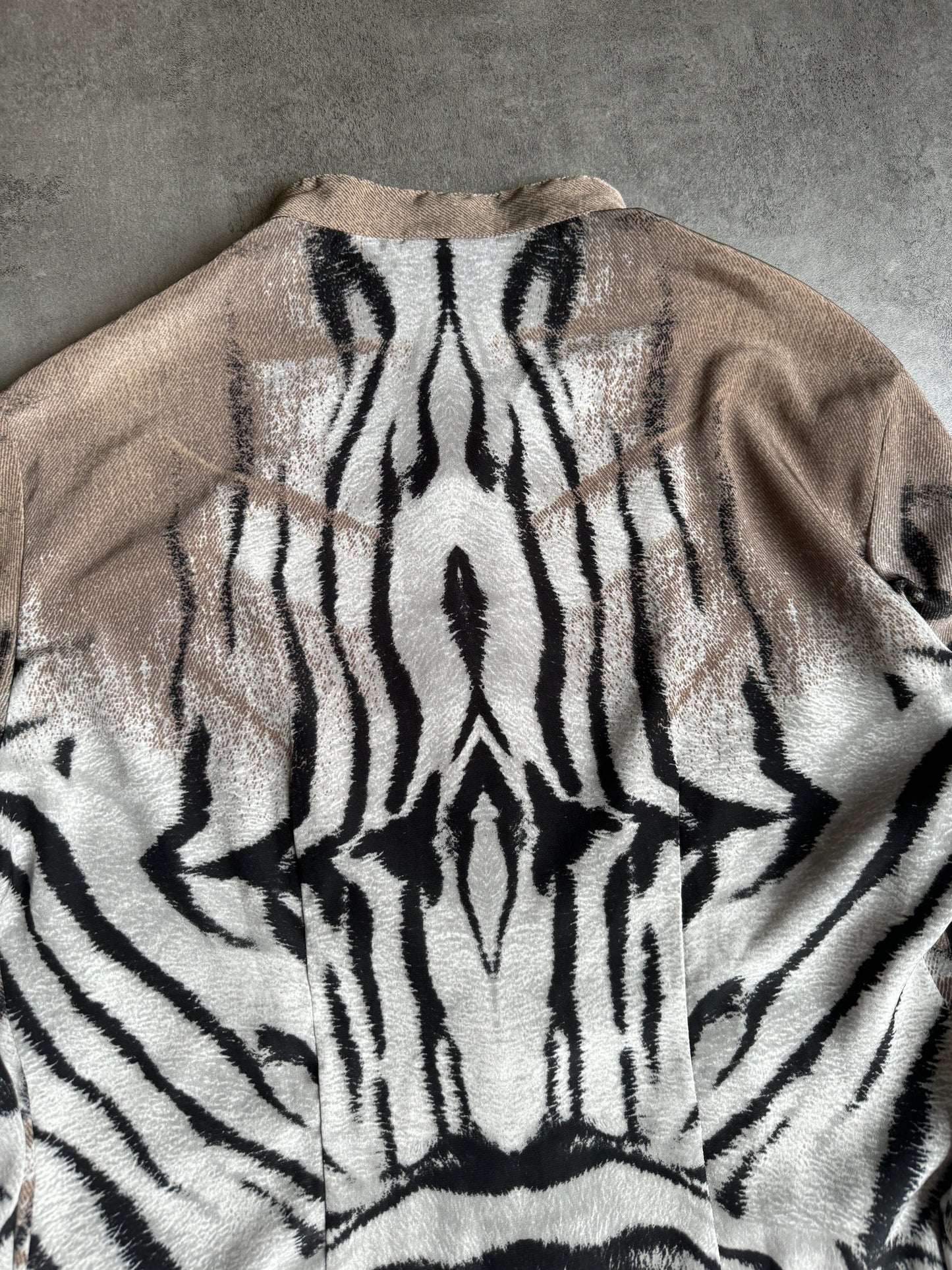 SS2002 Cavalli Hybrid Zebra Mao Shirt (S) - 5