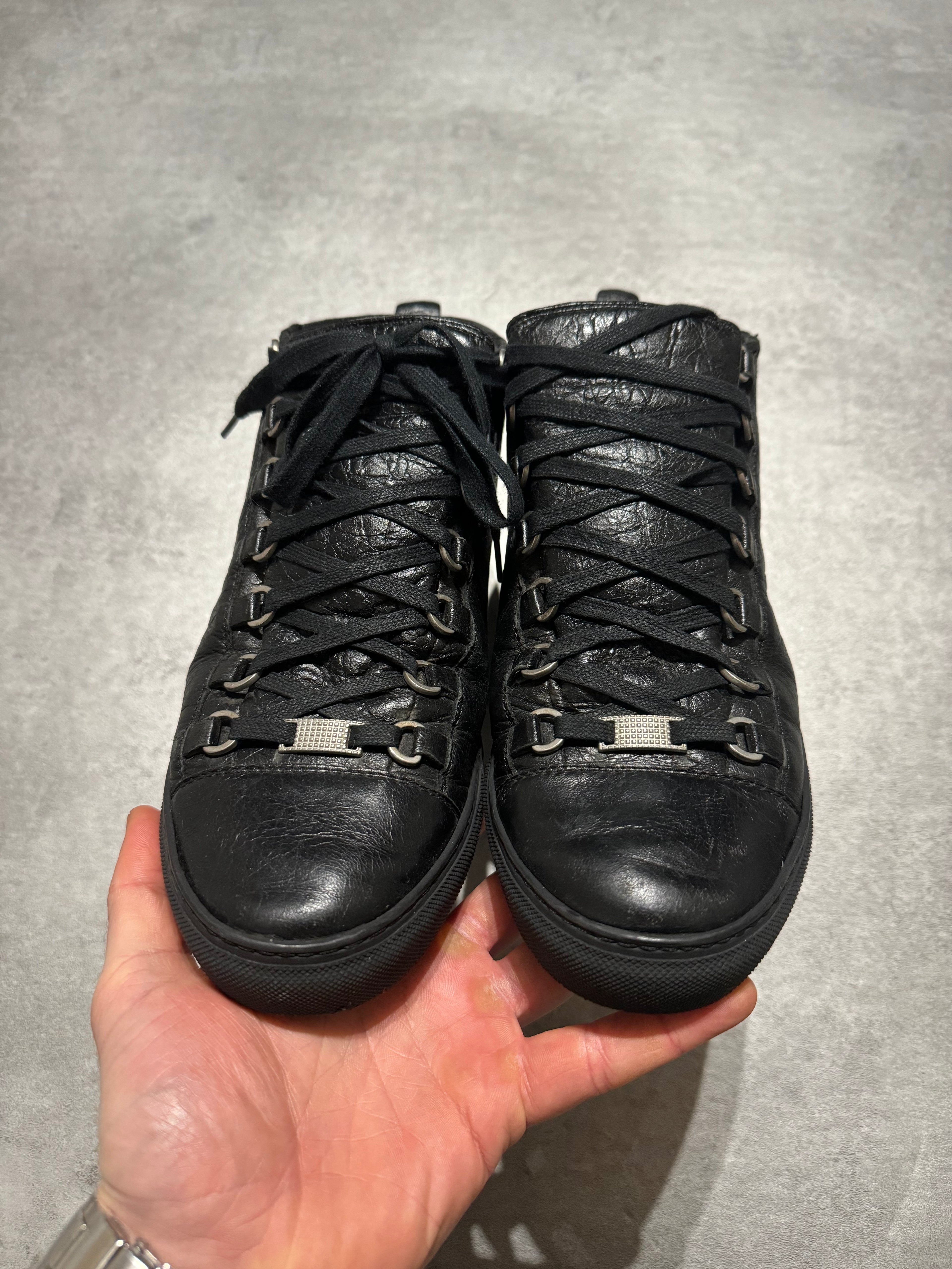 Balenciaga Arena High Black Leather Shoes (41) - 2