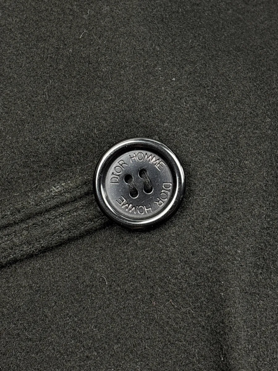 2000s Dior Homme Black Wool Hooded Double-Breasted Coat GSYgGNlz 6