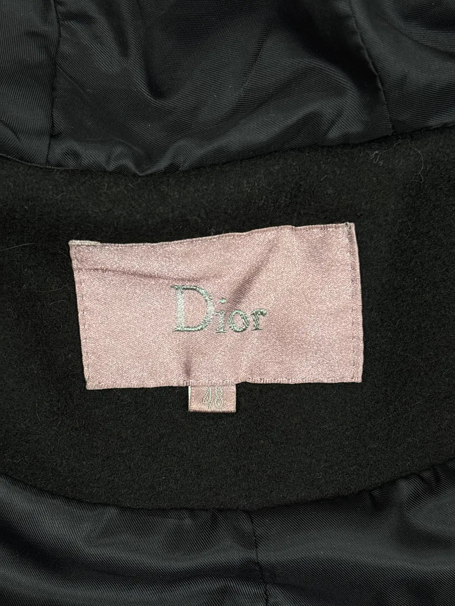 2000s Dior Homme Black Wool Hooded Double-Breasted Coat GSYgGNlz 9