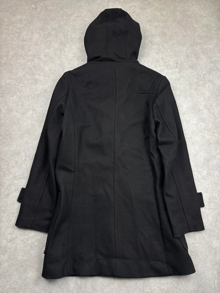 2000s Dior Homme Black Wool Hooded Double-Breasted Coat GSYgGNlz 4