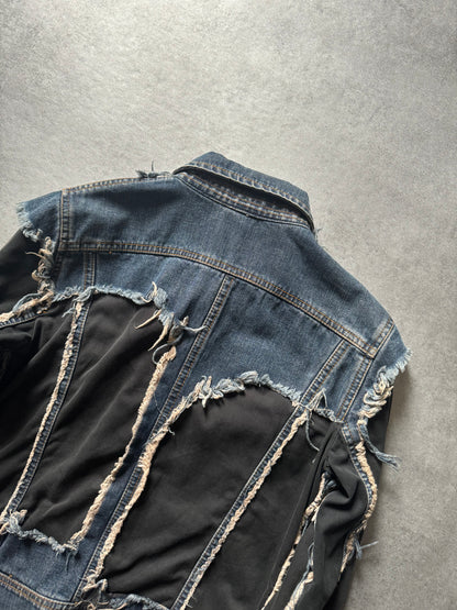 2000s Plein Sud Distressed Hybrid Denim Jacket  (XS) - 4