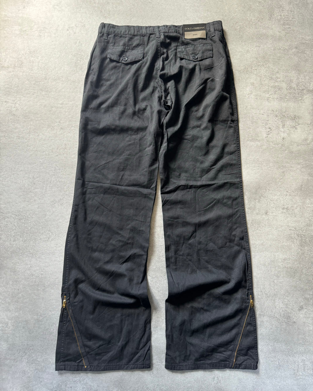 SS2010 Dolce & Gabbana Black Double Knee Cozy Straight Pants (M) - 7