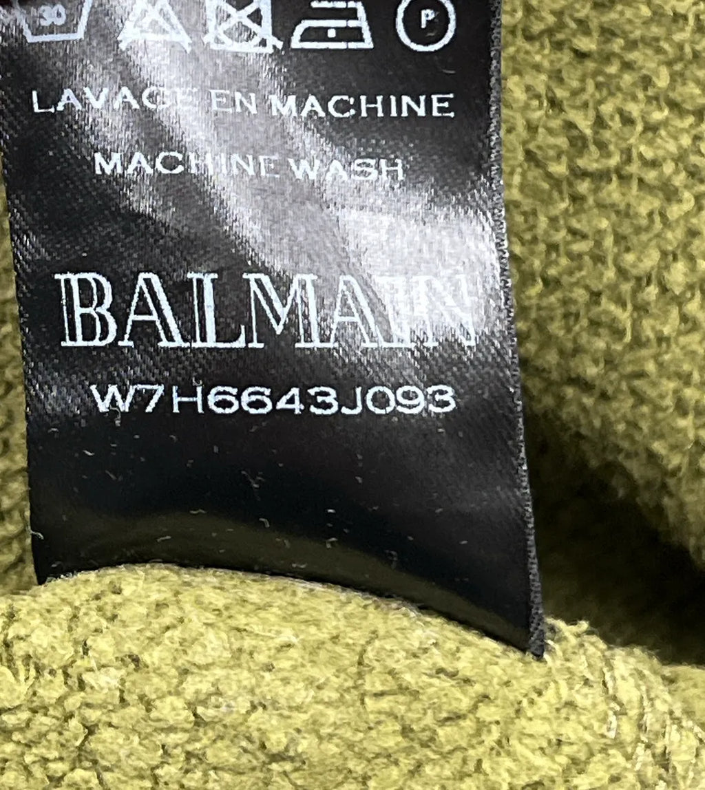 AW2017 Balmain Olive Fleece Side Zip-Up Hoodie GUbYmnpt 13