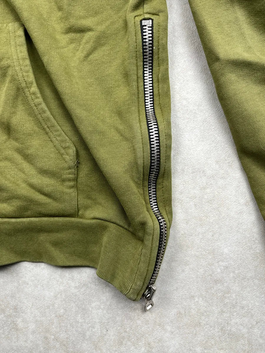 AW2017 Balmain Olive Fleece Side Zip-Up Hoodie GUbYmnpt 10