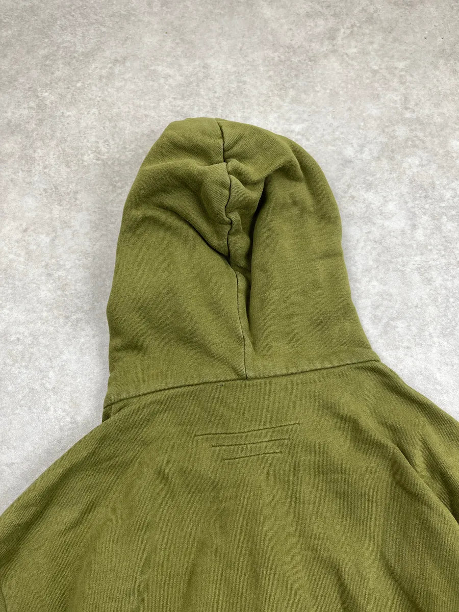 AW2017 Balmain Olive Fleece Side Zip-Up Hoodie GUbYmnpt 8