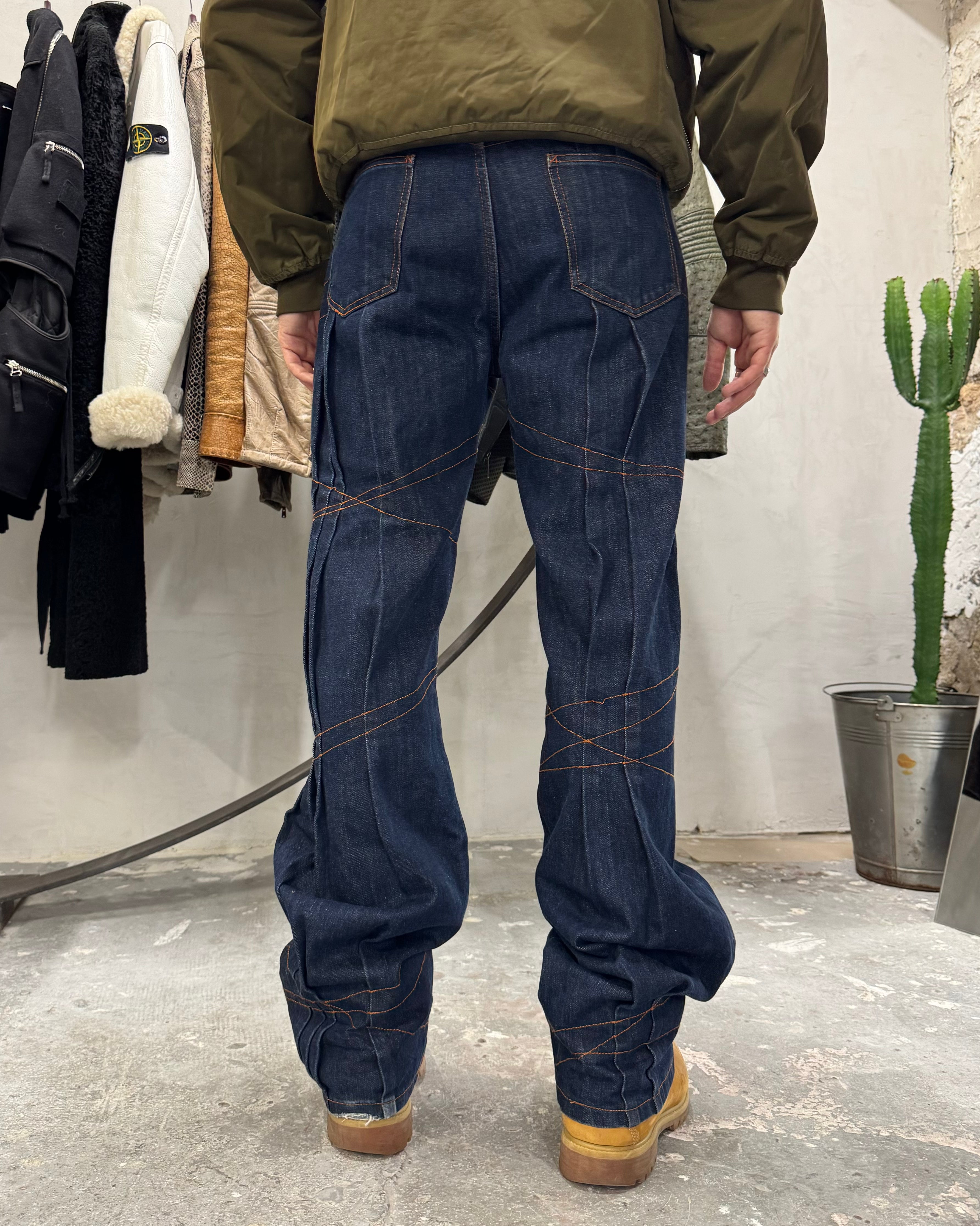 1990s Jean Paul Gaultier Brut Denim Extensible Denim Jeans (M/L) - 4