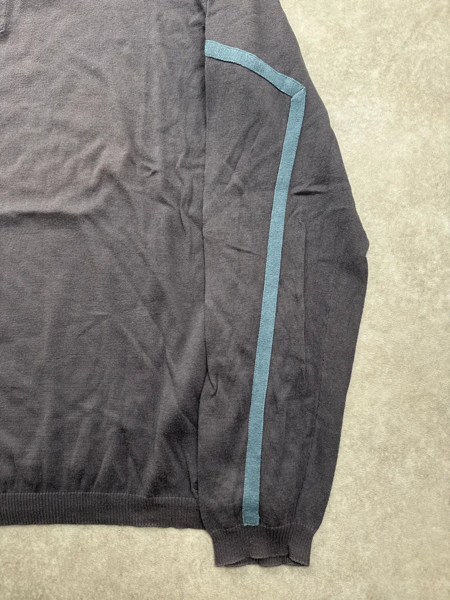 2000s Marithé + François Girbaud Grey Geometric Back Graphic Polo Sweater GZkgeIdI 6