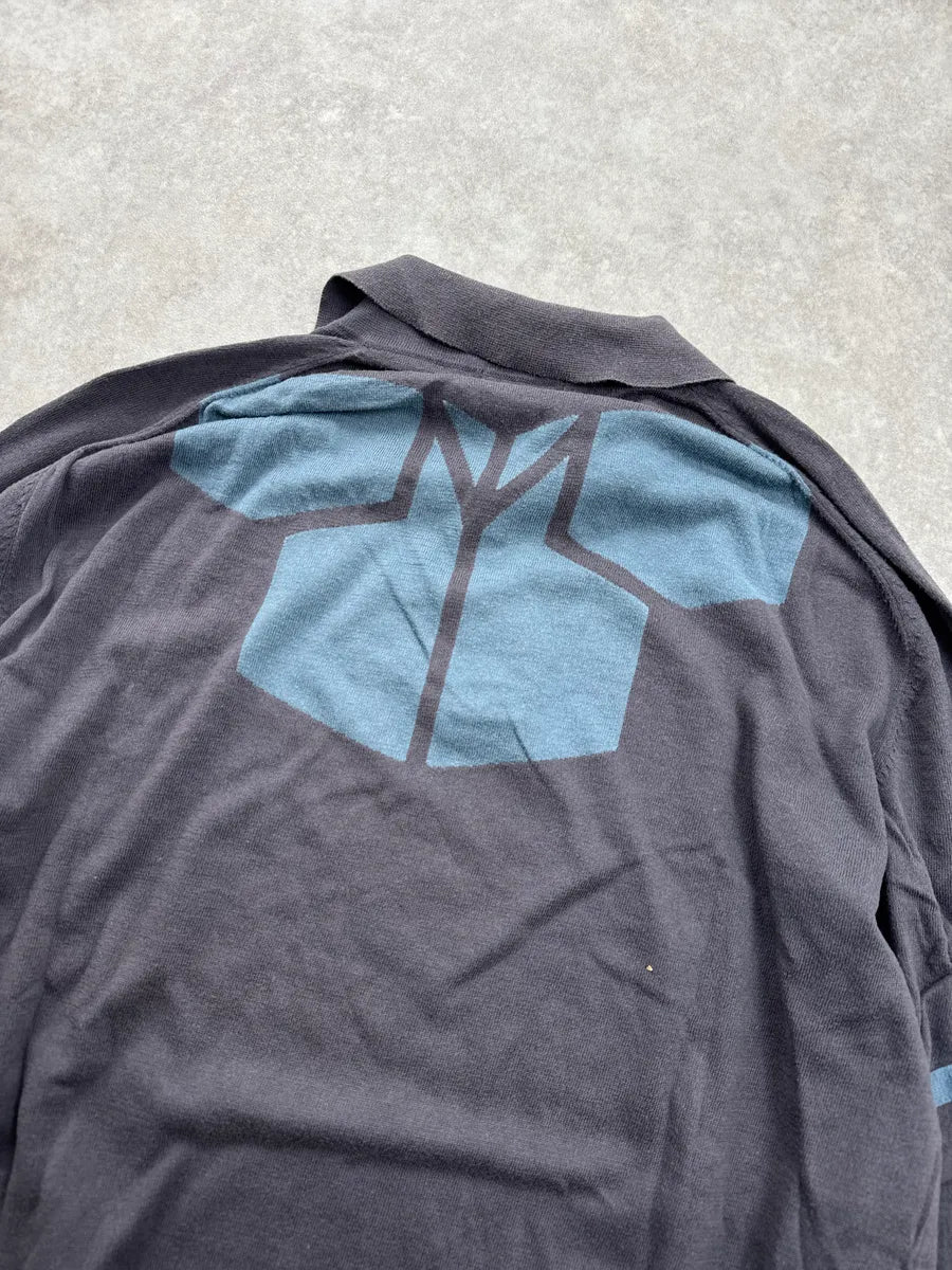 2000s Marithé + François Girbaud Grey Geometric Back Graphic Polo Sweater GZkgeIdI 5
