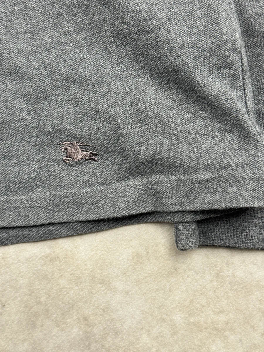 Burberry London Dark Grey Embroidered  Signature Logo Polo GgNGAShx 8