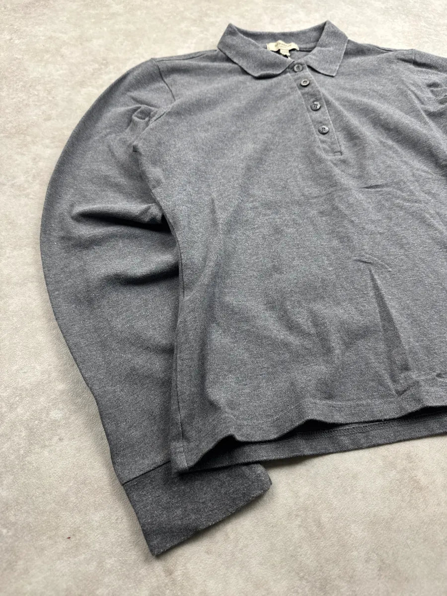 Burberry London Dark Grey Embroidered  Signature Logo Polo GgNGAShx 5