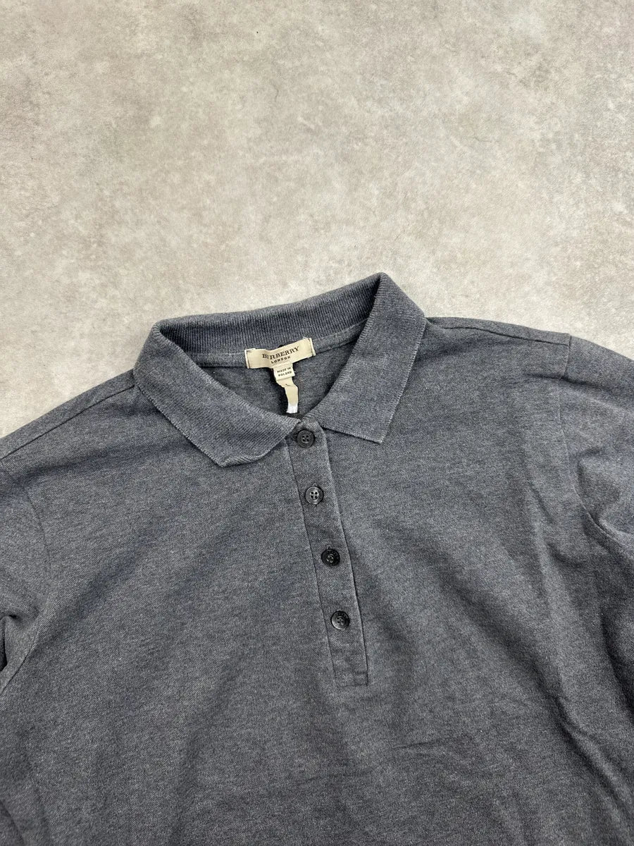 Burberry London Dark Grey Embroidered  Signature Logo Polo GgNGAShx 6