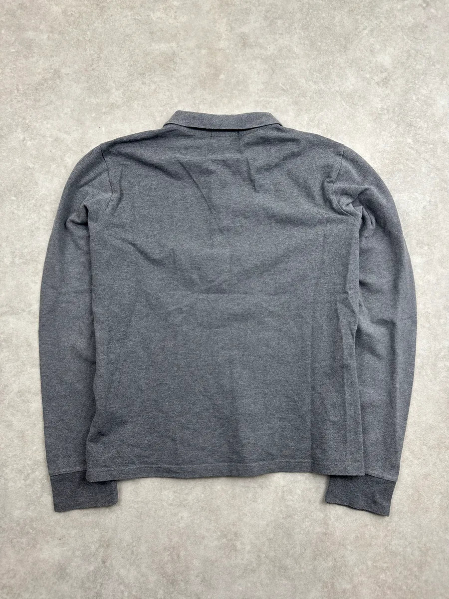 Burberry London Dark Grey Embroidered  Signature Logo Polo GgNGAShx 4