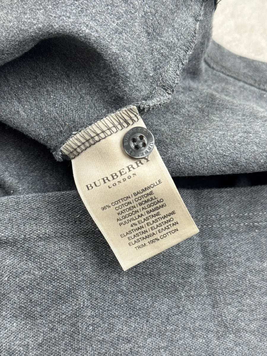Burberry London Dark Grey Embroidered  Signature Logo Polo GgNGAShx 10