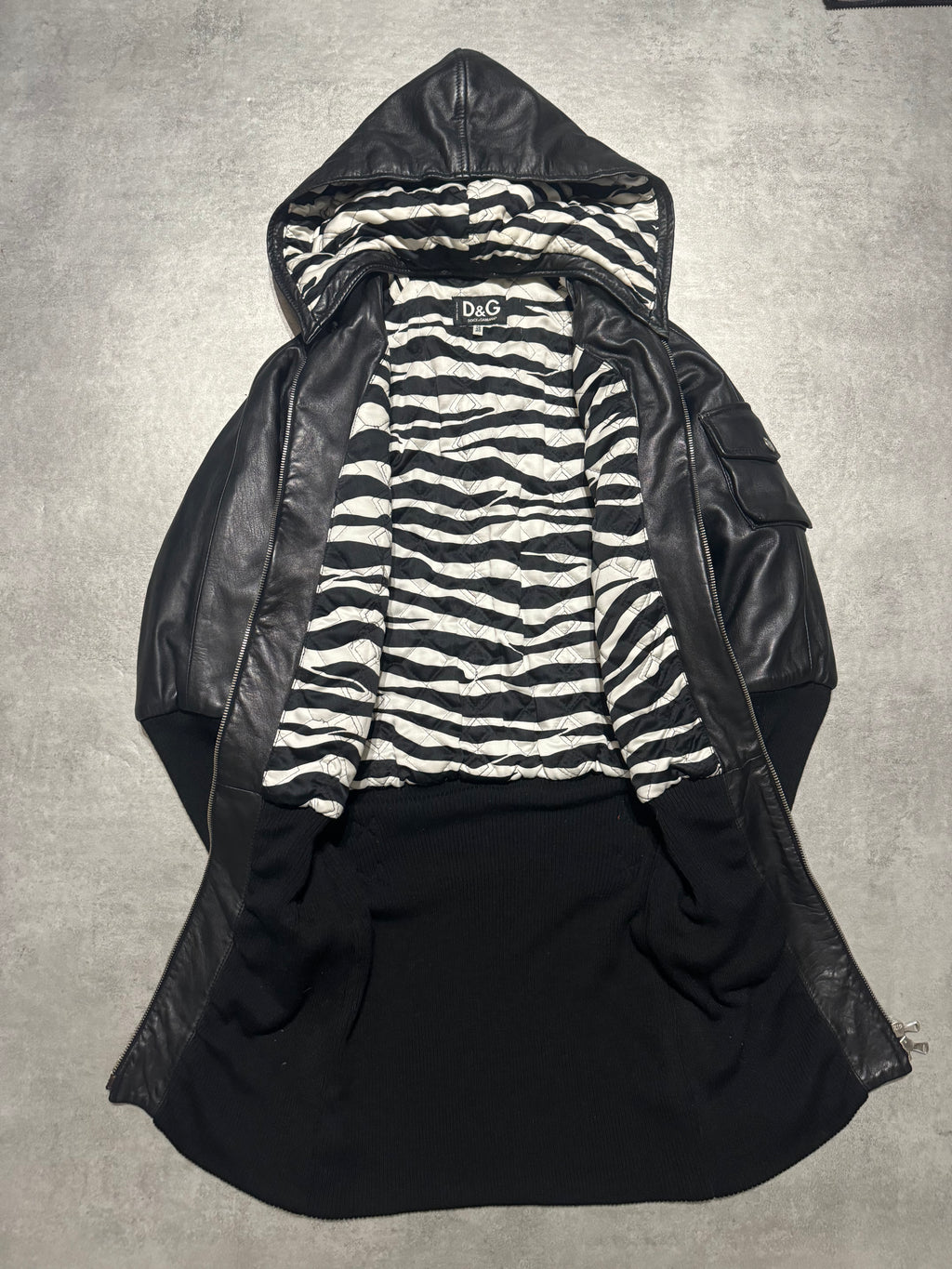 AW2003 Dolce & Gabbana Black Multi Zips Hooded Bondage Jacket   (XS/S) - 3