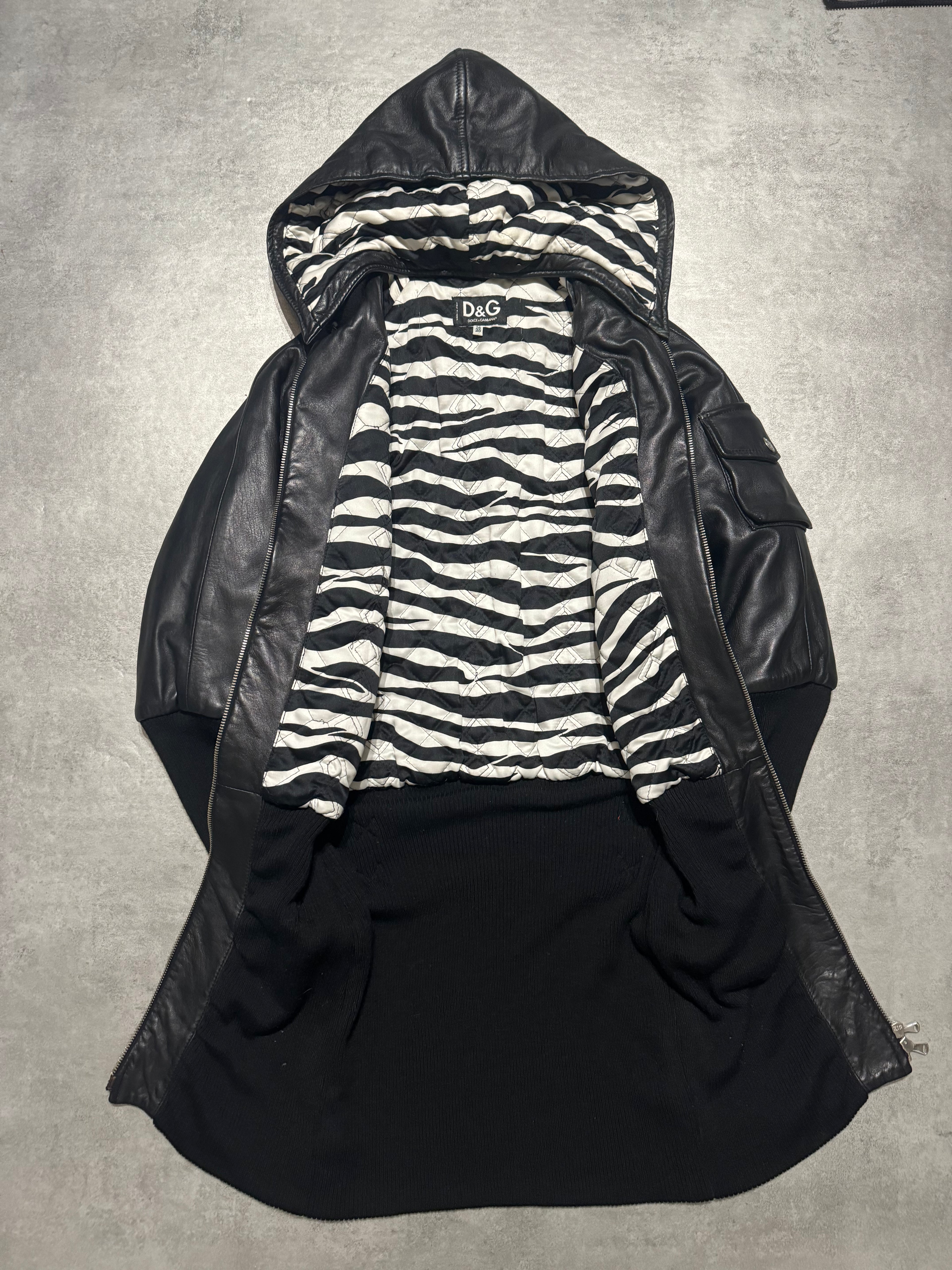 AW2003 Dolce & Gabbana Black Multi Zips Hooded Bondage Jacket   (XS/S) - 3