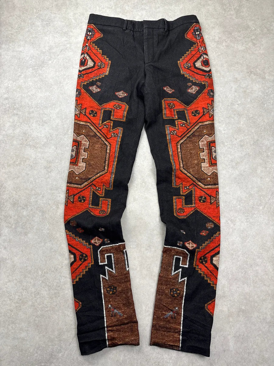 AW2015 Givenchy Black Wool Geometric Carpet Trompe L'Oeil Pants by Riccardo Tisci GkFXIeOP 0