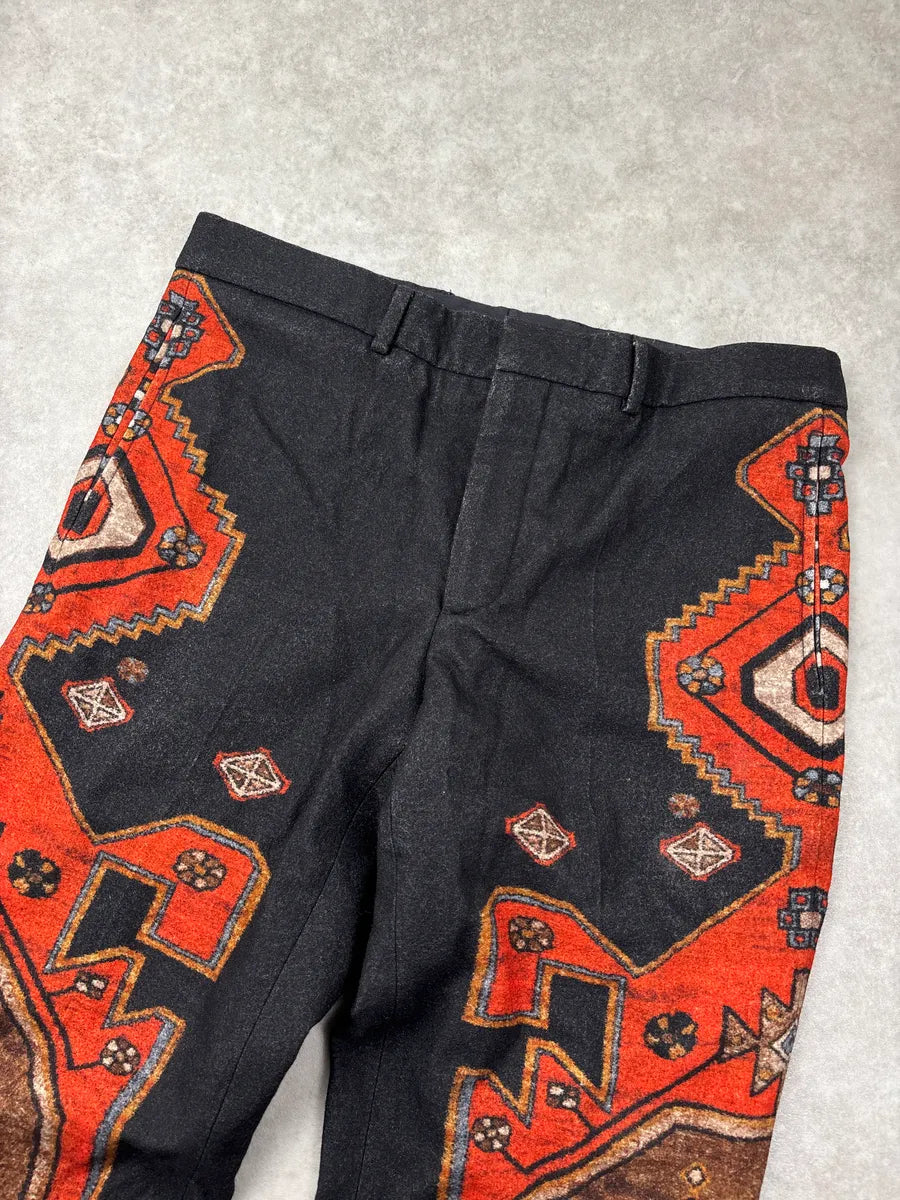 AW2015 Givenchy Black Wool Geometric Carpet Trompe L'Oeil Pants by Riccardo Tisci GkFXIeOP 7