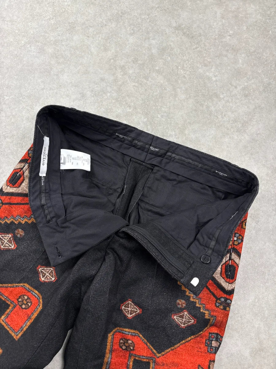 AW2015 Givenchy Black Wool Geometric Carpet Trompe L'Oeil Pants by Riccardo Tisci GkFXIeOP 10
