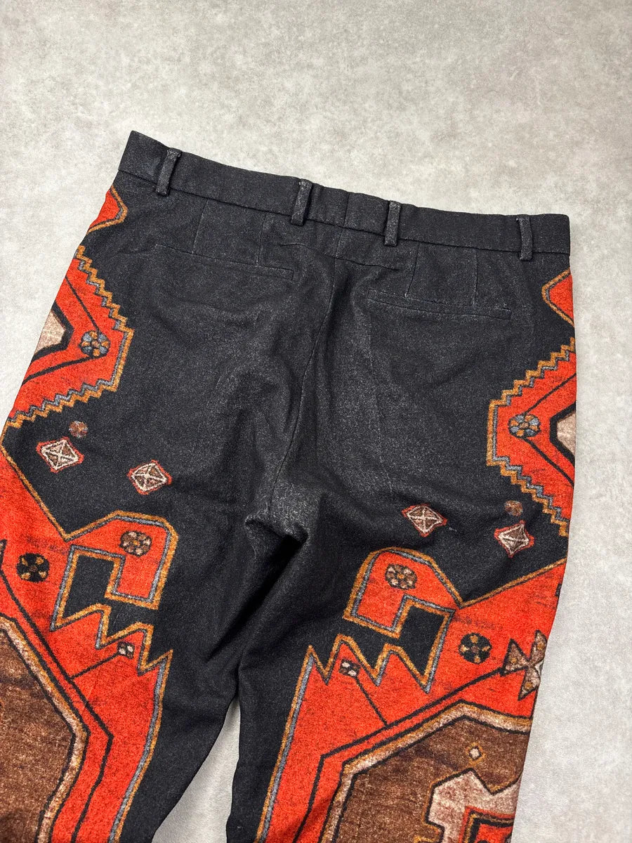 AW2015 Givenchy Black Wool Geometric Carpet Trompe L'Oeil Pants by Riccardo Tisci GkFXIeOP 9