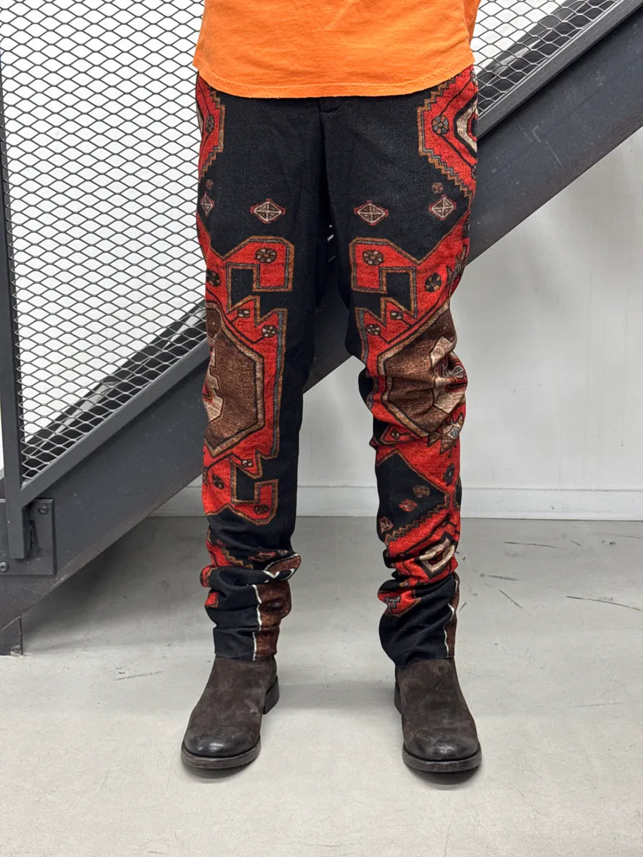 AW2015 Givenchy Black Wool Geometric Carpet Trompe L'Oeil Pants by Riccardo Tisci GkFXIeOP 1