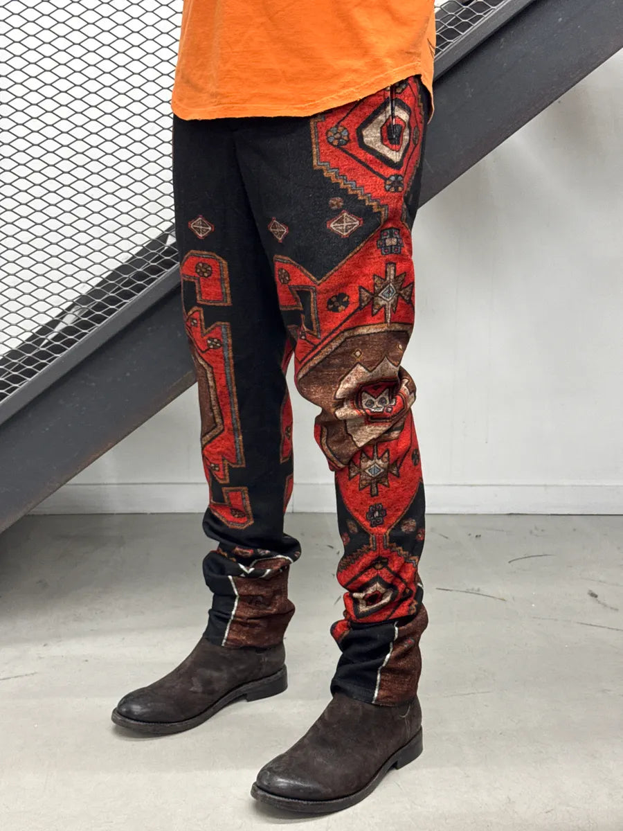 AW2015 Givenchy Black Wool Geometric Carpet Trompe L'Oeil Pants by Riccardo Tisci GkFXIeOP 2