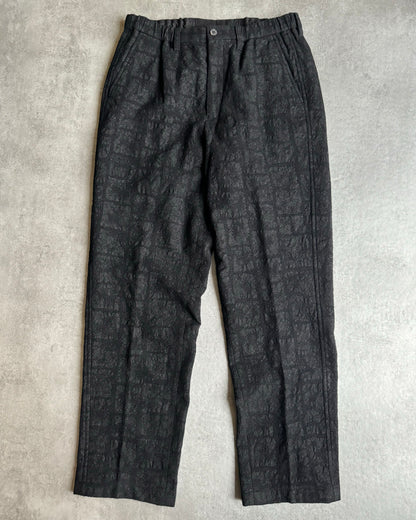 Issey Miyake Modern Wool Textured Black Pants (M/L) - 1