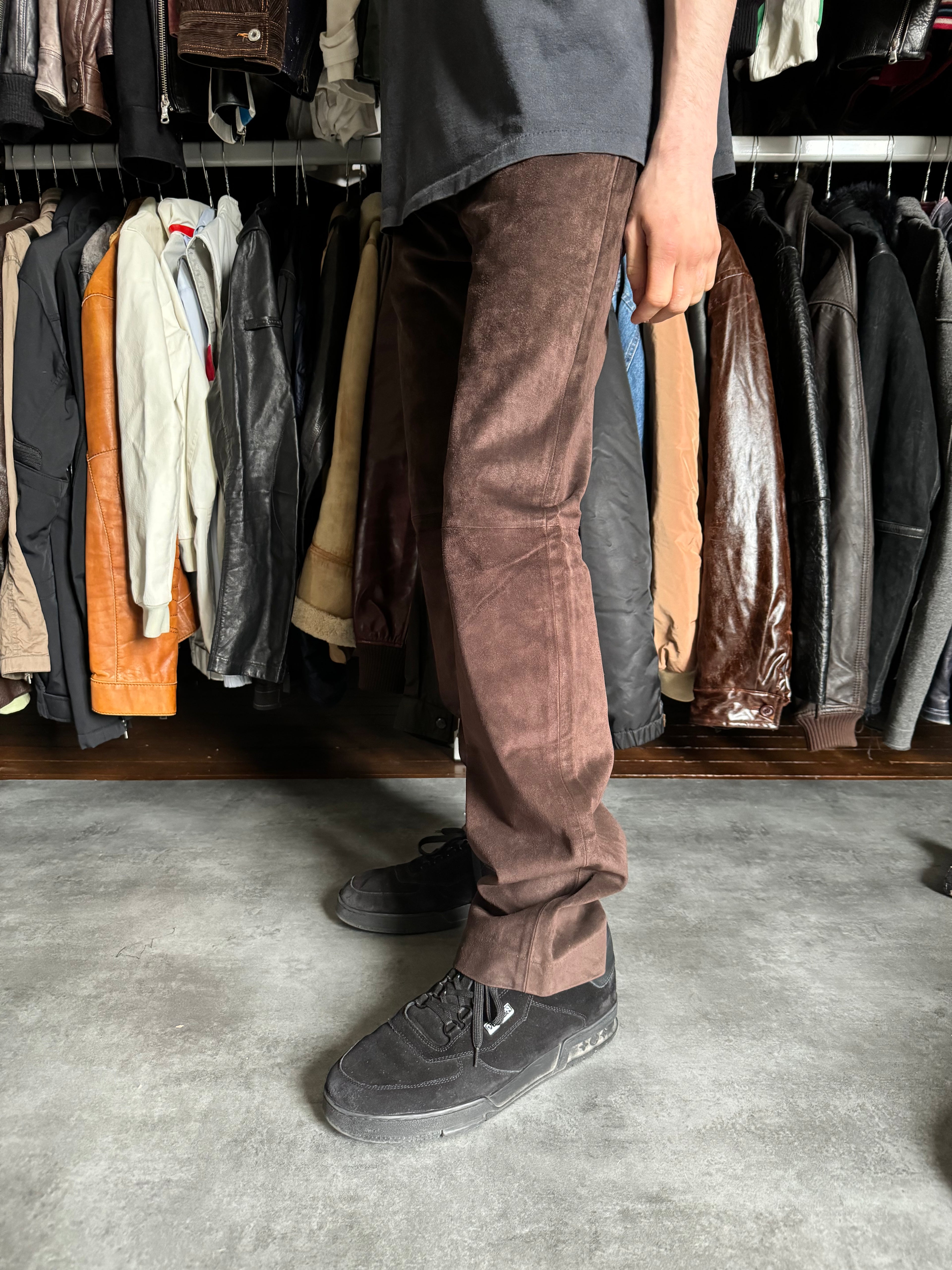 Roberto Cavalli Brown Leather Soft Pants (M) - 2