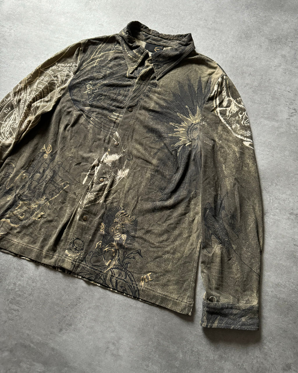 AW2003 Cavalli Astrology Olive Dream Shirt (S) - 8
