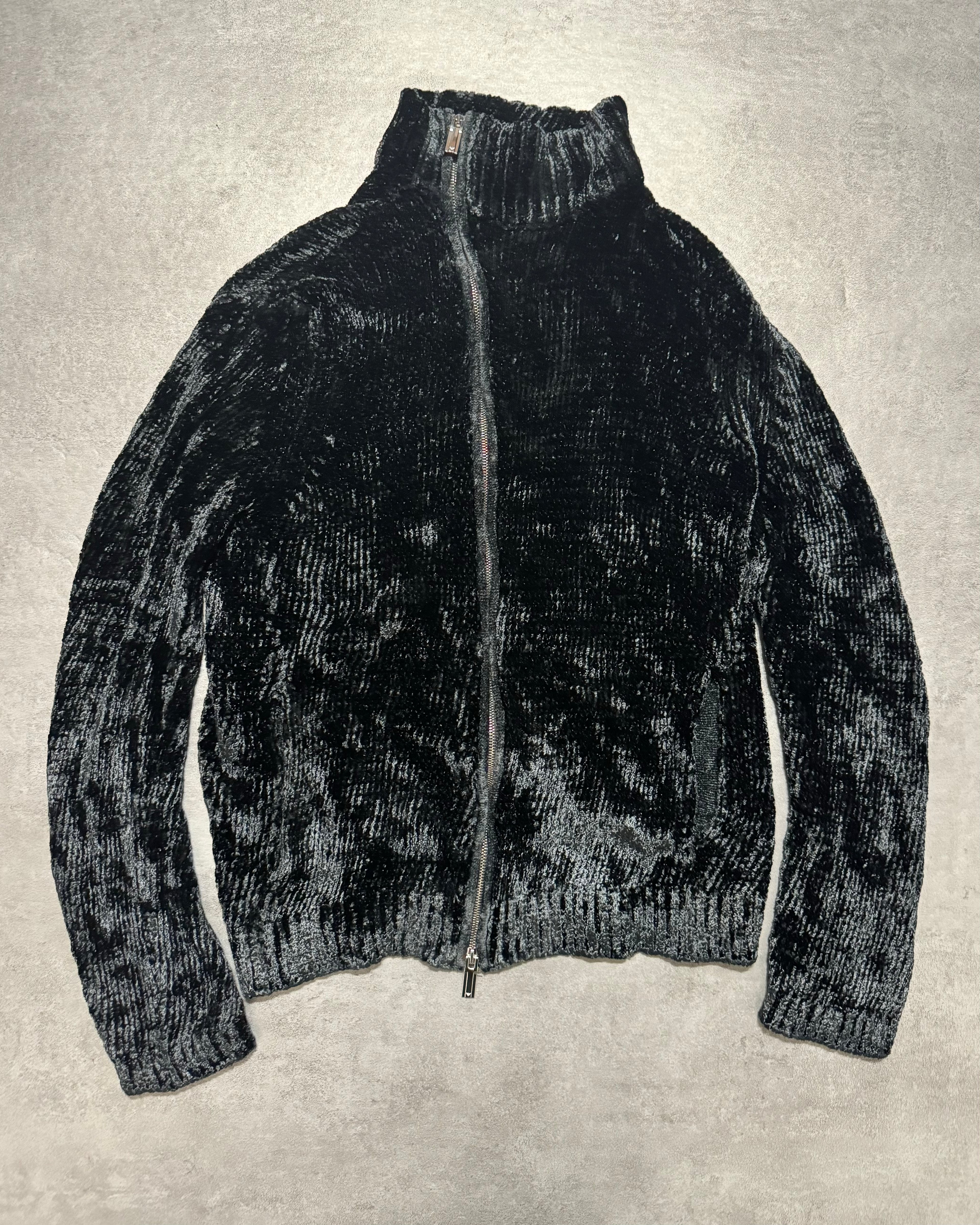 AW2020 Emporio Armani Dark Green Cozy Zip-Up Sweater  (M) - 4