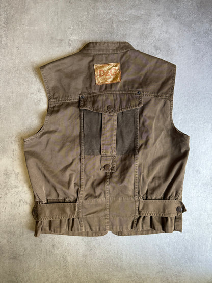 SS2003 Dolce & Gabbana Sleeveless Olive Cargo Combat Jacket (S) - 2