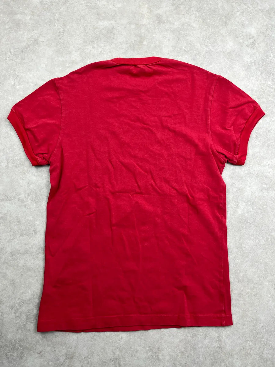 2000s Moschino Jeans Red Heart Winged Sun Logo T-Shirt GsXraUfg 4