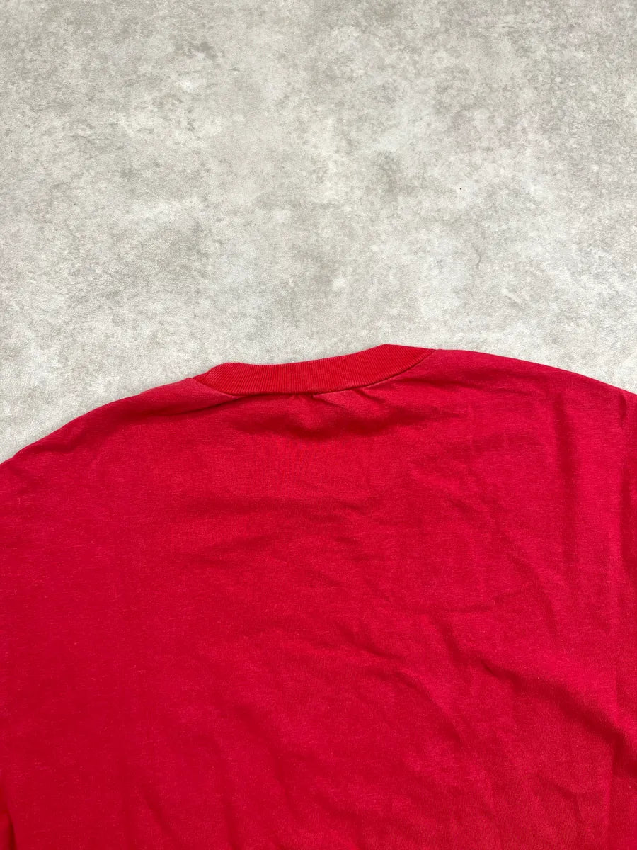 2000s Moschino Jeans Red Heart Winged Sun Logo T-Shirt GsXraUfg 7