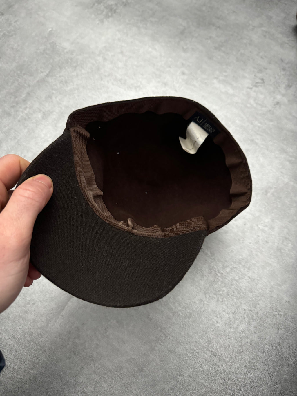 1990s Armani Brown Wool Signature Cap (OS) - 7