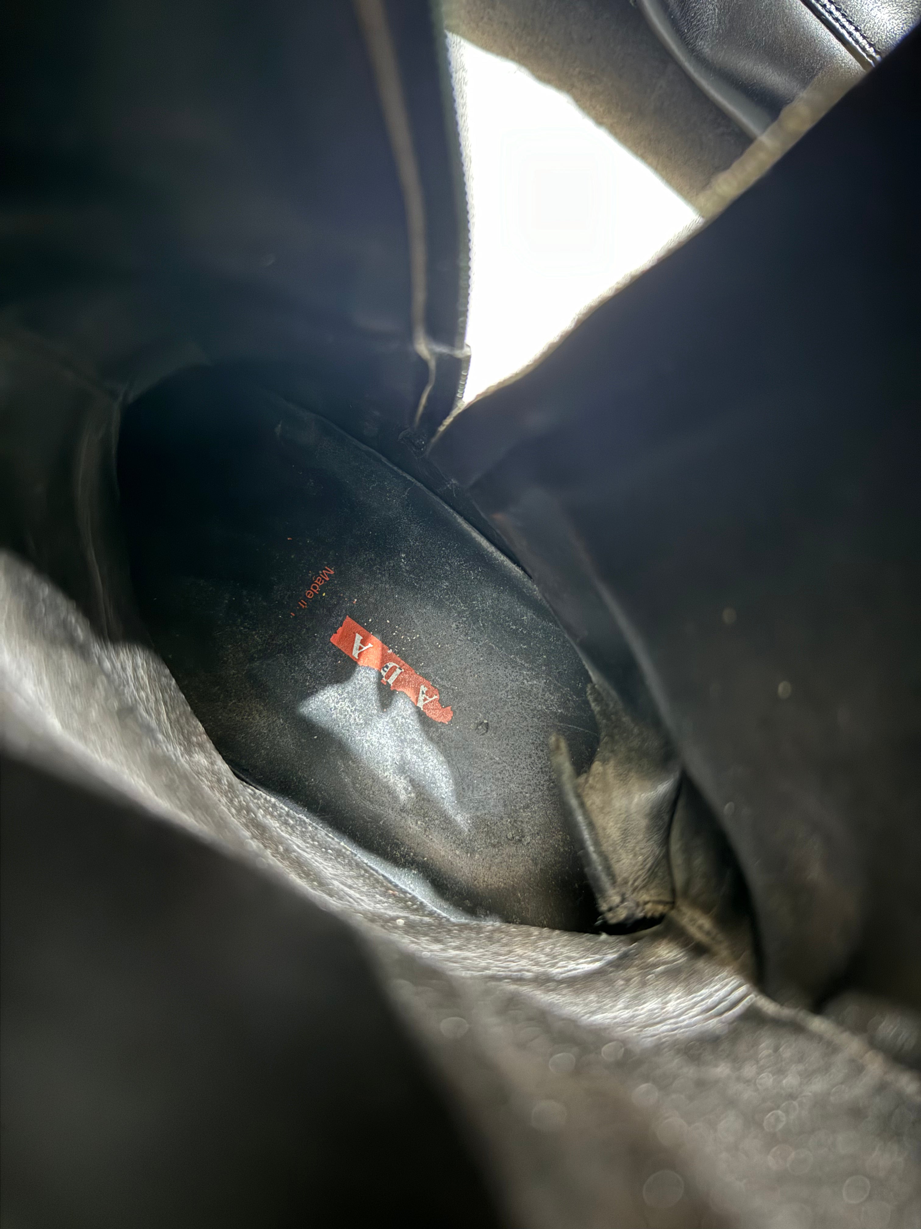 FW1999 Prada Ankle Vibram Black Leather Boots (45,5) - 10