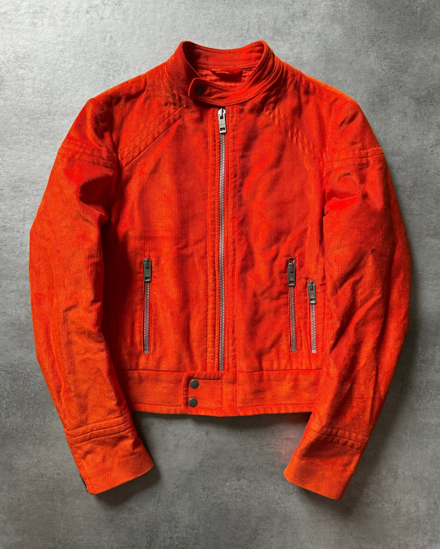 FW1999 Gucci Orange Biker Jacket by Tom Ford (S) - 1