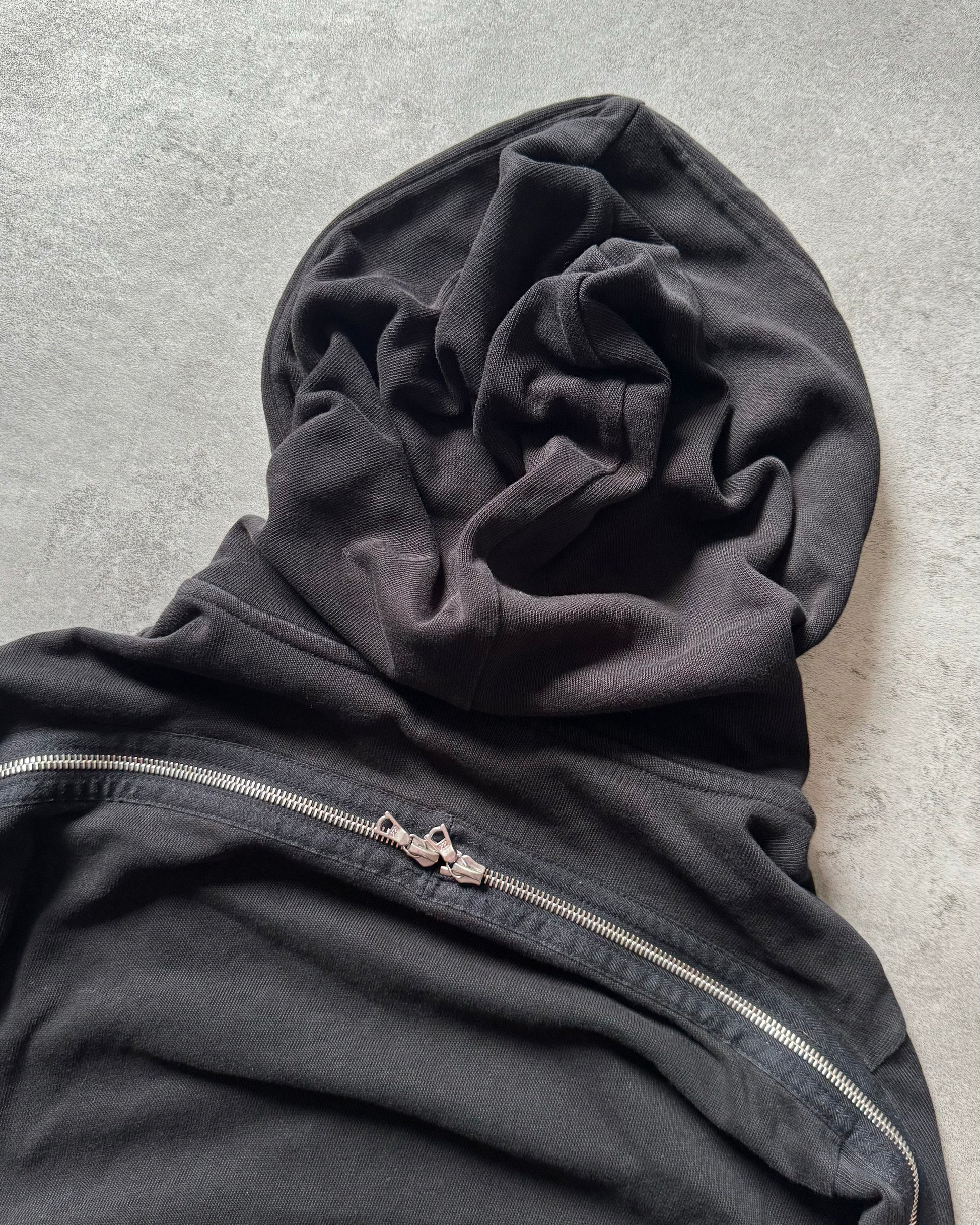 AW2014 Dries Van Noten Full Back-Zip Black Hooded Sweater (M) - 5