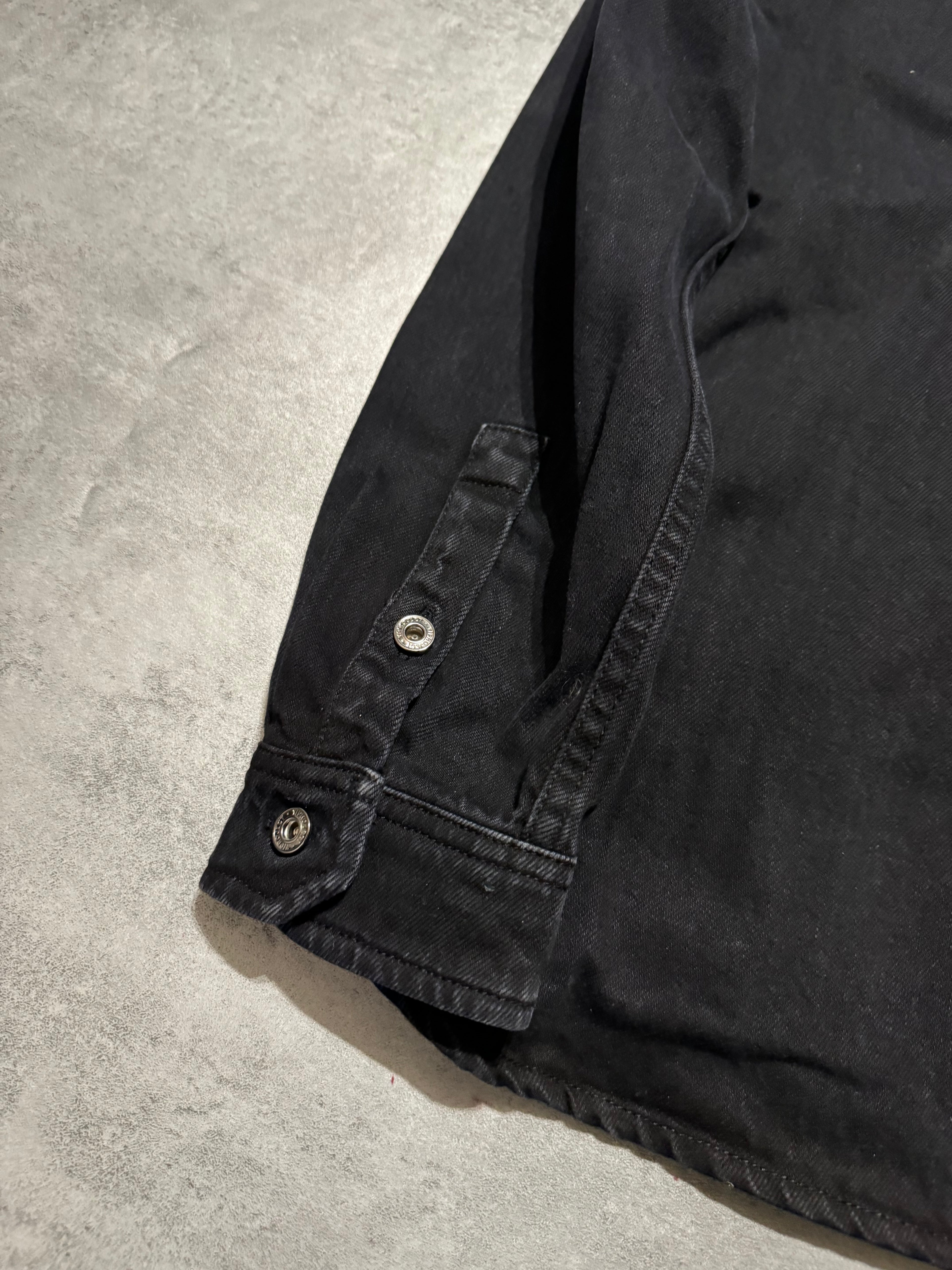 SS2025 Y/Project Snap Evergreen Black Denim Shirt (M) - 8