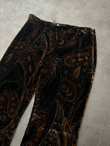 AW1999 Roberto Cavalli Obscure Orange Space Smooth Velvet Pants (M) - 7