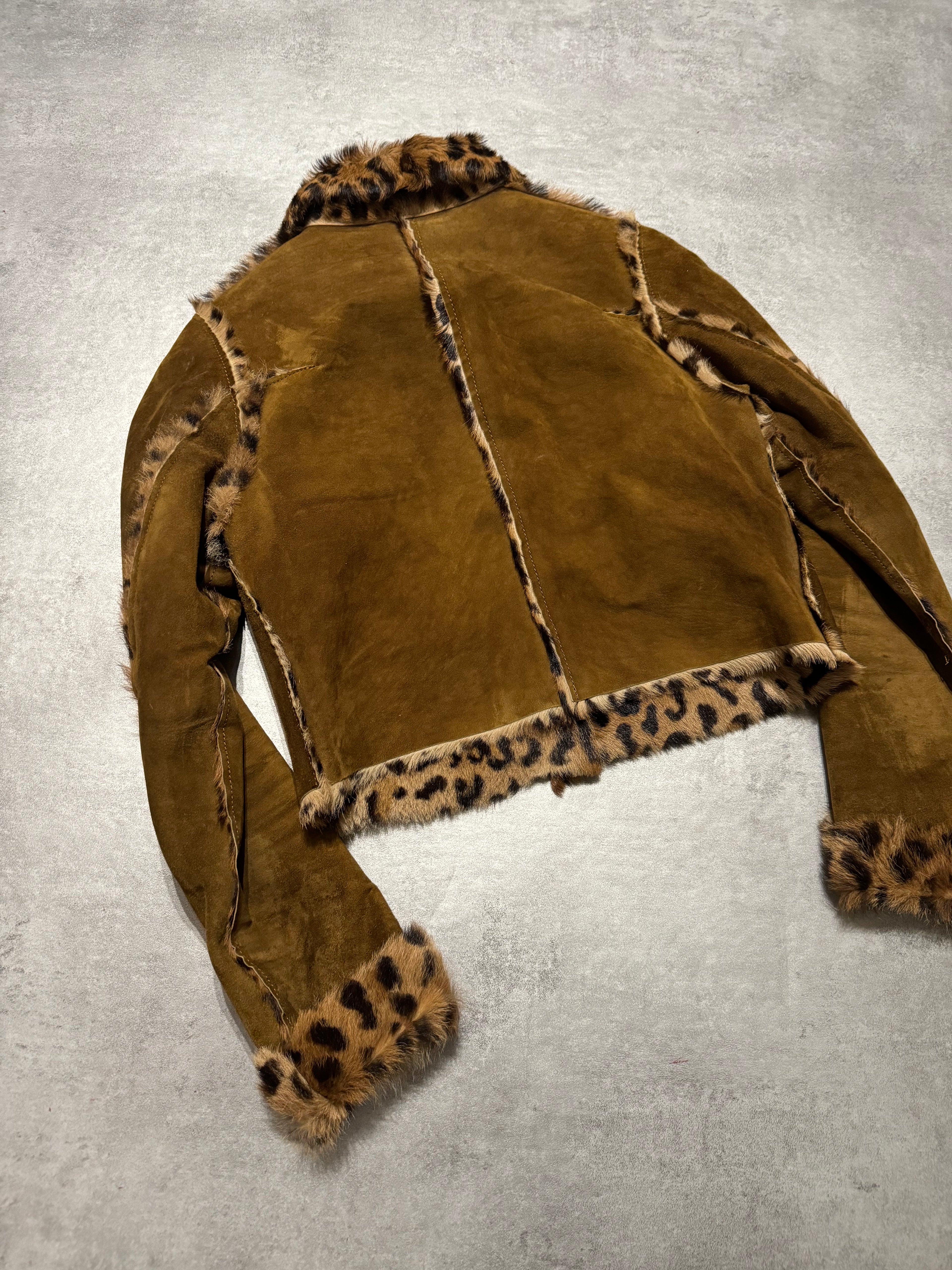 Dolce & Gabbana Leopard Fur Leather Buttoned Jacket (XS) - 5