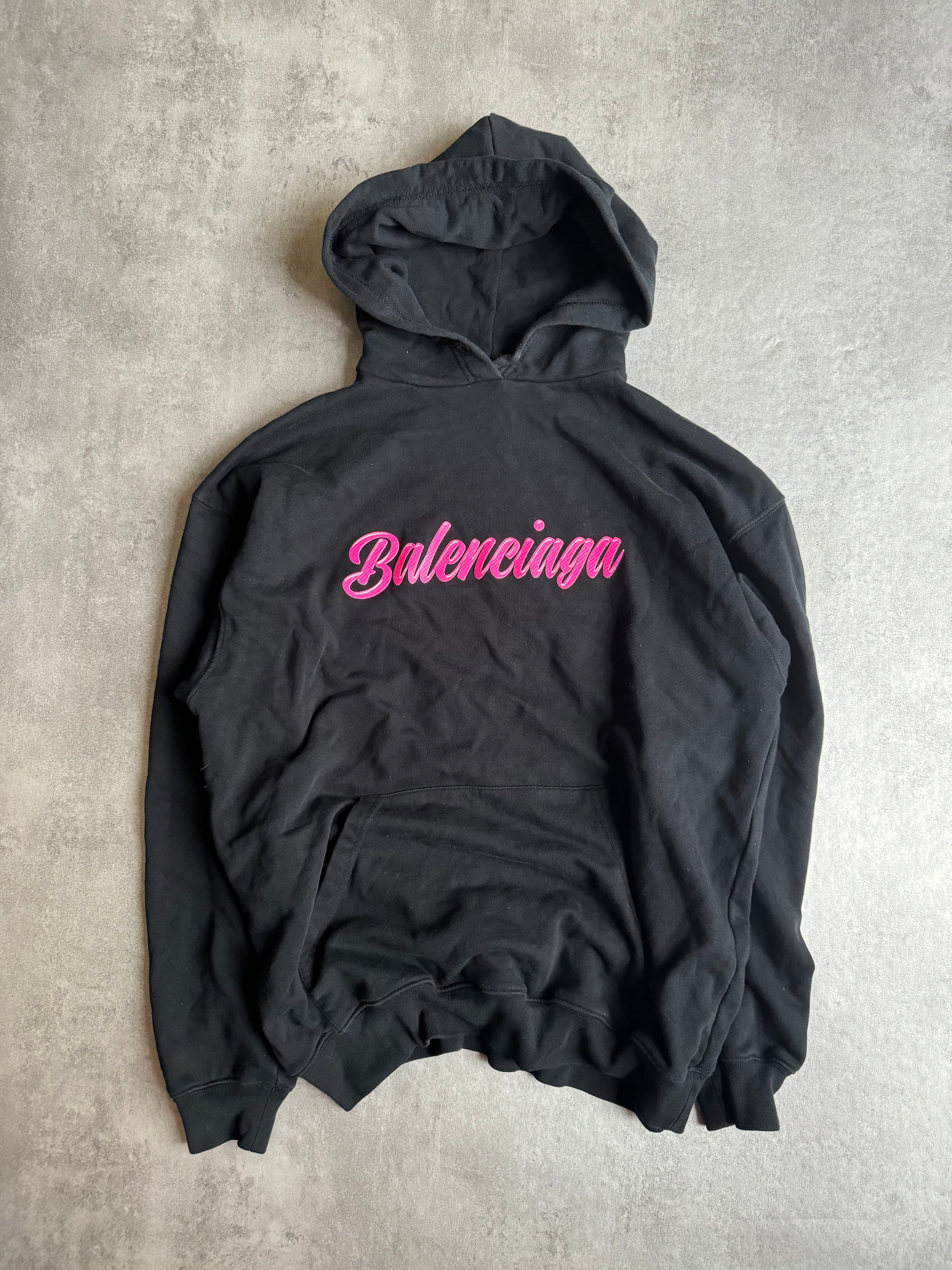 AW2019 Balenciaga Barbie Kering Pink & Black Hoodie (S/M) - 10