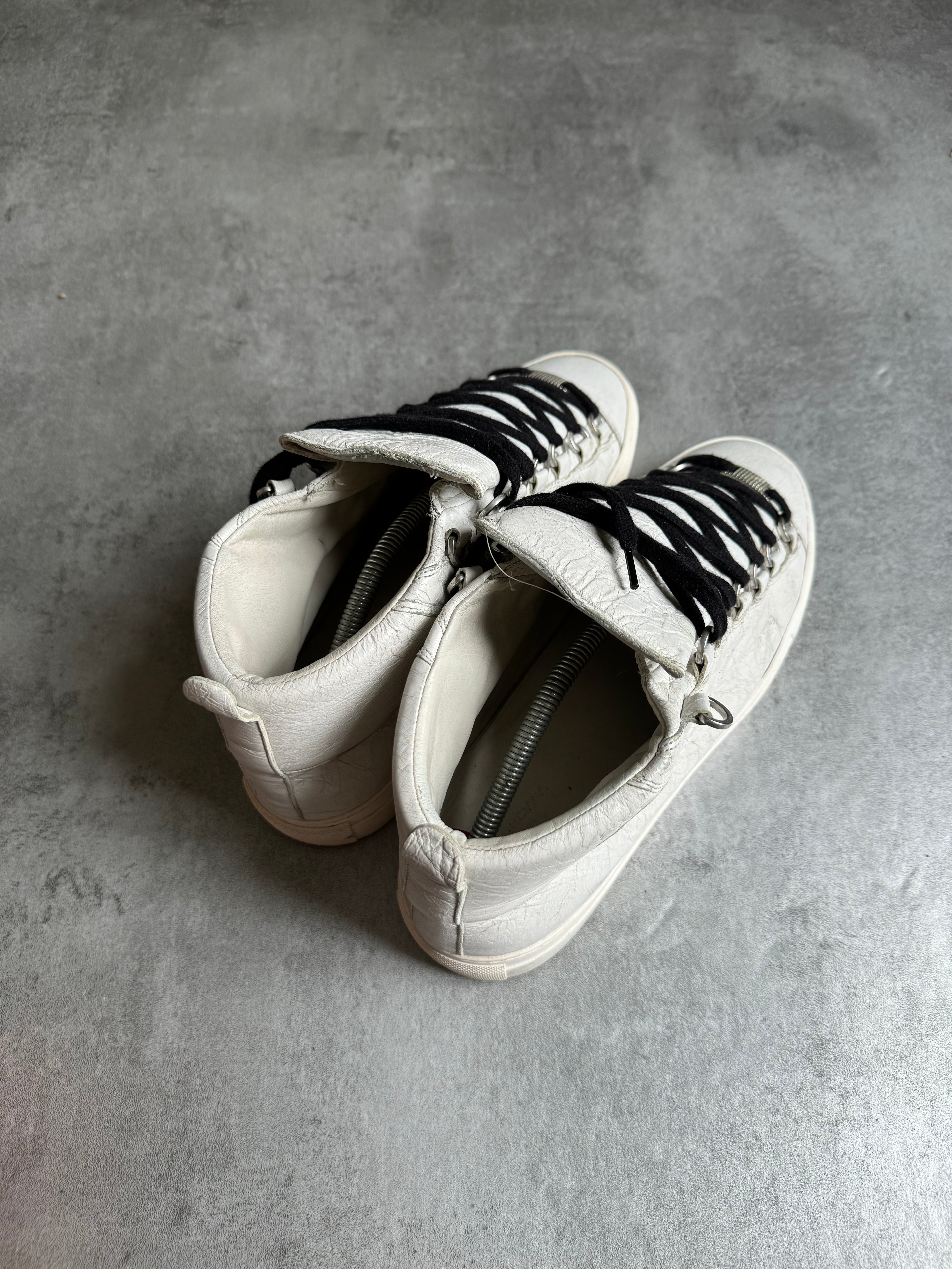 Balenciaga Arena High White Leather Shoes (41) - 10