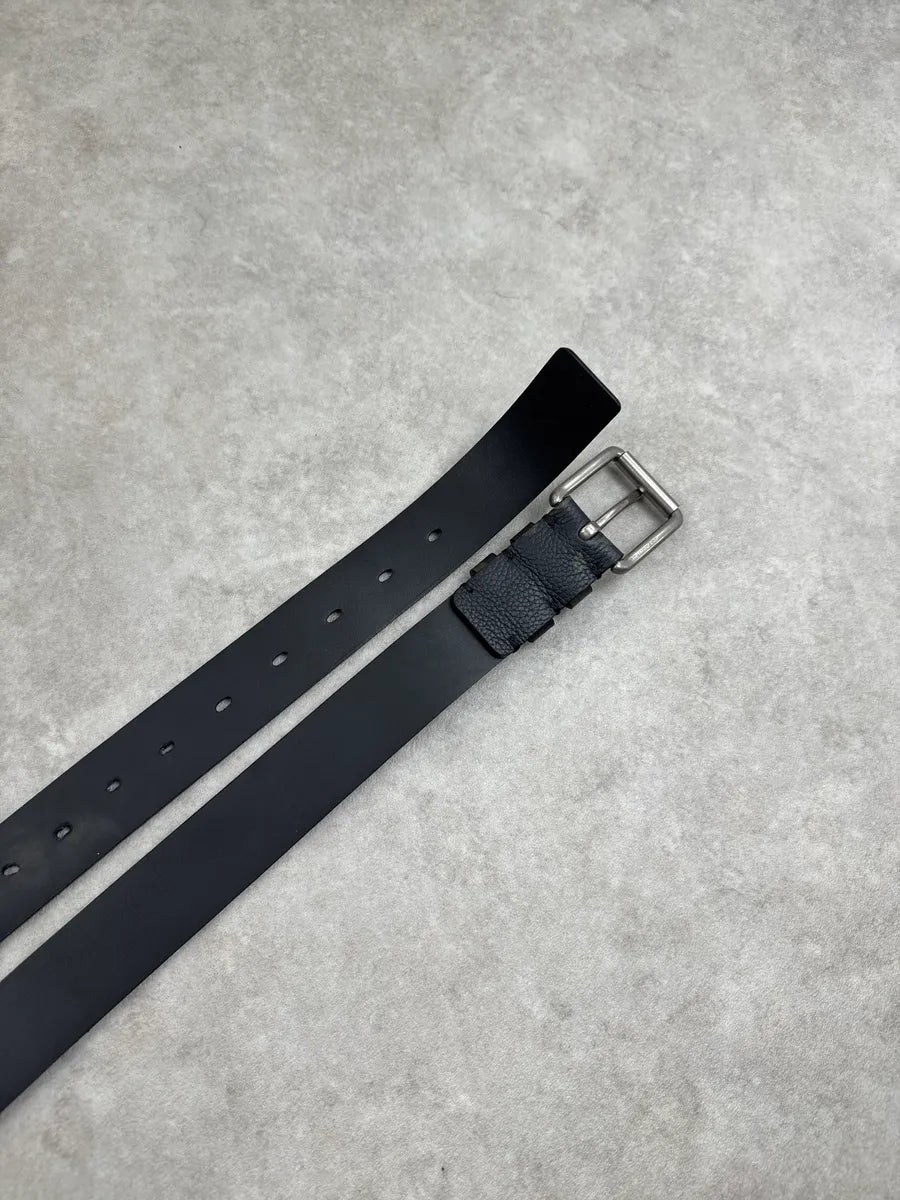 Burberry Dark Navy Khaki Camouflage Leather Belt HILejHWt 5