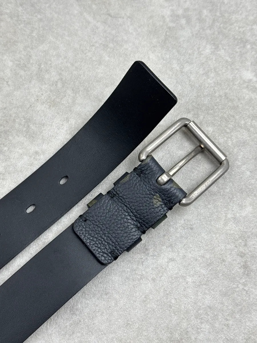 Burberry Dark Navy Khaki Camouflage Leather Belt HILejHWt 6