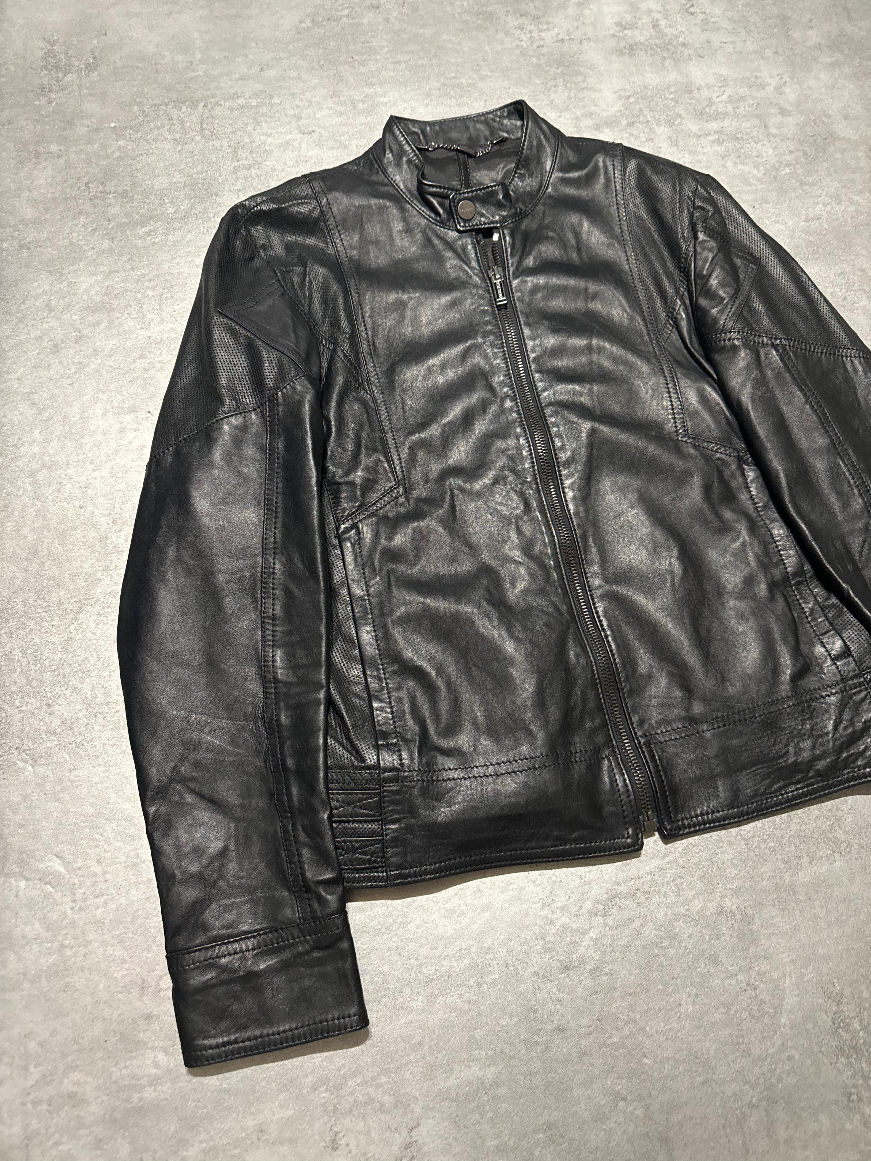 2000s Dirk Bikkembergs Avant-Garde Black Leather Jacket (M) - 11