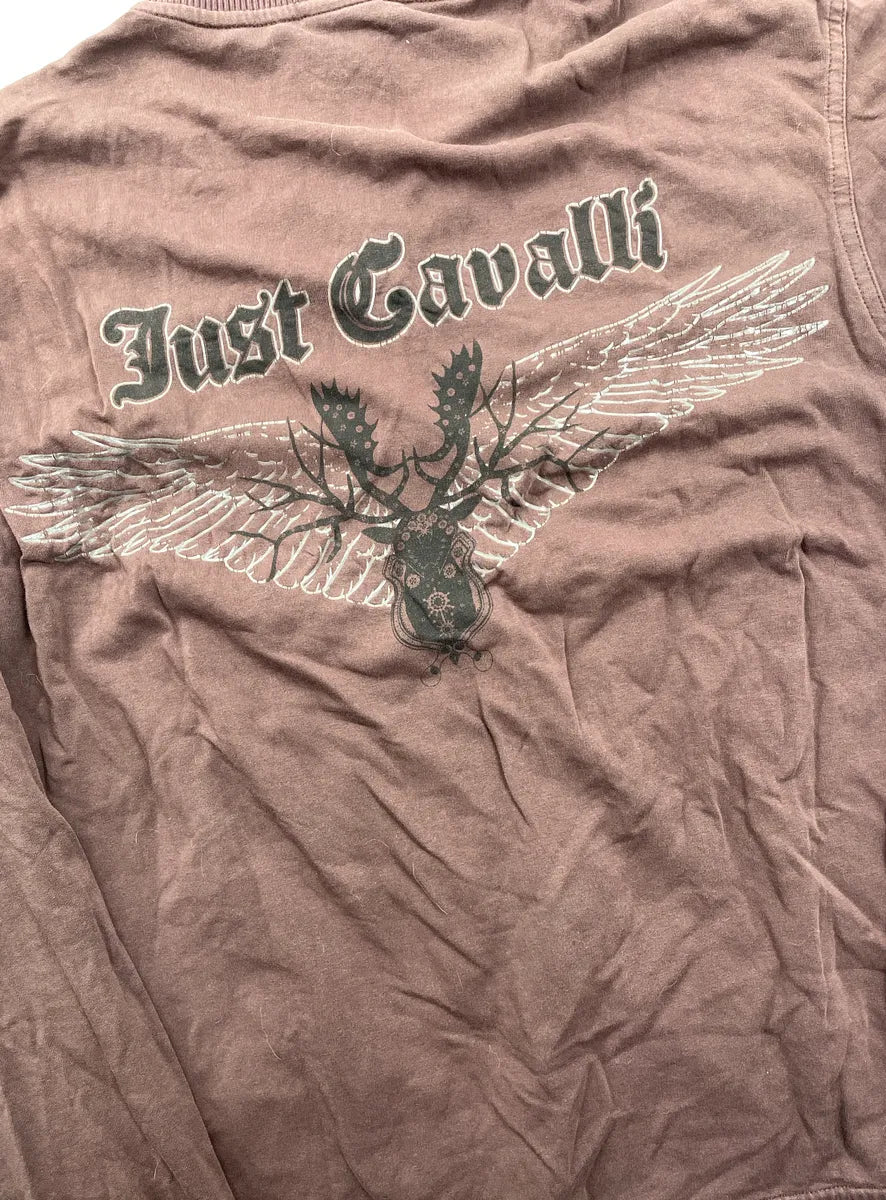 2010s Cavalli Mauve Winged Deer Logo Zip-Up Sweater HJkRHrUa 7